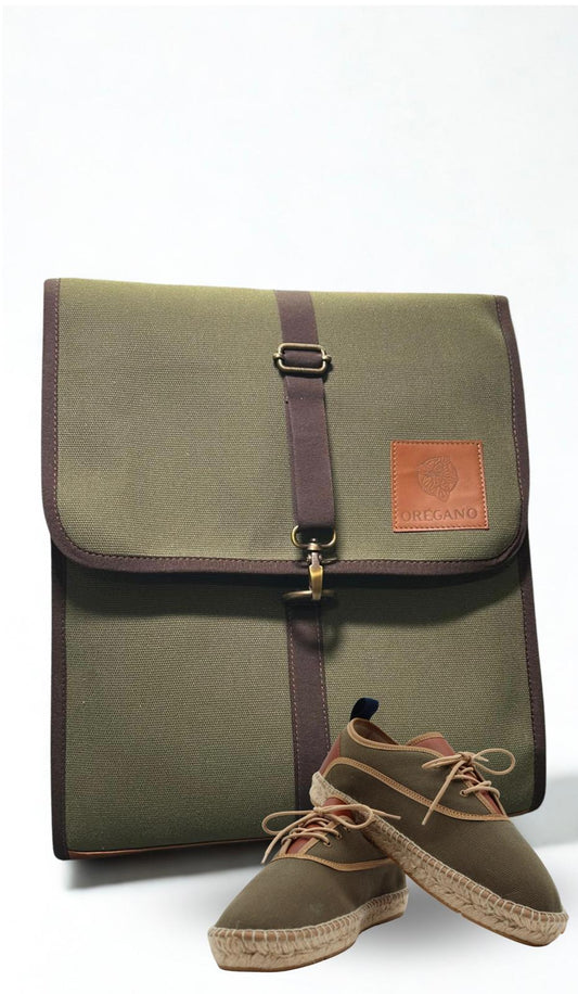 TONY SHOES | GREEN + OREGANO BACKPACK | GRAY AND PINK 